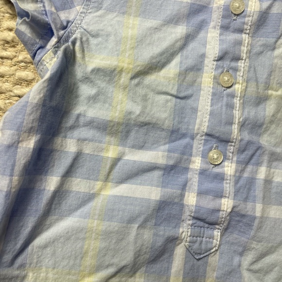 Janie and Jack Blue Green Plaid Polo One Piece Size 6 to 12 Months - Picture 4 of 5